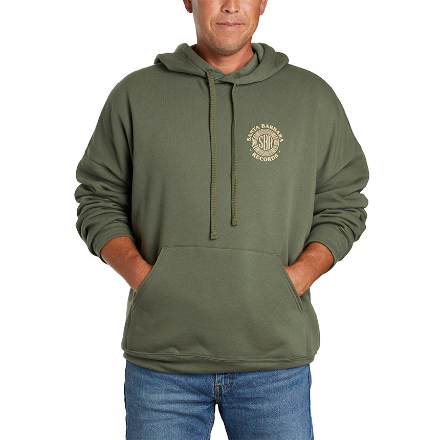 SBR Logo Olive Hoodie - Santa Barbara Records